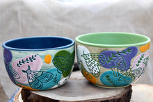 Load image into Gallery viewer, Matte Green, Moth Carved Bowl