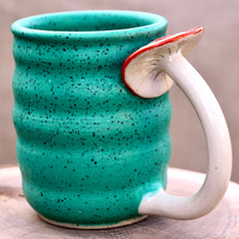 Load image into Gallery viewer, Matte Teal, Mushroom Handled Mug