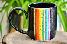 Load image into Gallery viewer, Sparkly Black Rainbow Pride Mug
