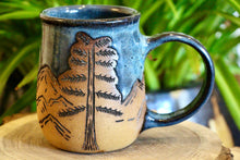Load image into Gallery viewer, Pine Trees and Mountain Landscape Mug
