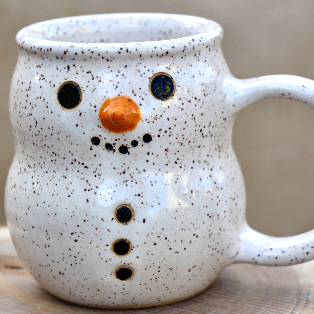 Smiling Speckled Snowman Mug